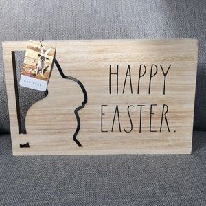 New Rae Dunn wood Happy Easter cutout bunny decor